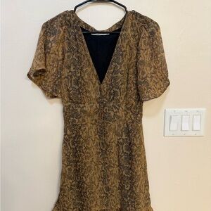 Abercrombie & Fitch Brown Snake Print Mini Dress